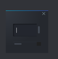 A small Steam Popup menu with a text entry box, with no visible content.